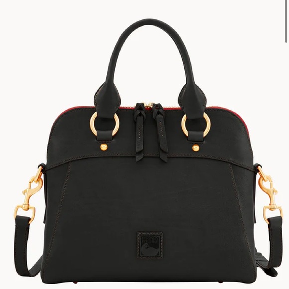 Dooney and Bourke Florentine Cameron Satchel Black Black Crossbody Handbag Purse